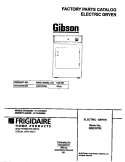 COVER Diagram and Parts List for GDE337REW0  Frigidaire Dryer