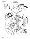 CABINET, DOOR & TOP Diagram and Parts List for GWT445RGS1  Gibson Washer