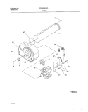MOTOR, BLOWER Diagram and Parts List for FDGS69RHW0  Frigidaire Dryer