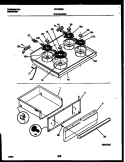 COOKTOP AND DRAWER PARTS Diagram and Parts List for FEF350BAWA  Frigidaire Range