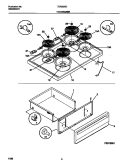 TOP / DRAWER Diagram and Parts List for TEF352SCWD  Tappan Range