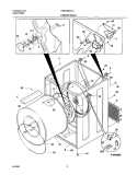DRY CAB, HEATER Diagram and Parts List for FSE446RHS1  Frigidaire Dryer