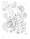 MOTOR / TUB Diagram and Parts List for LTF8000FE0  Frigidaire Washer