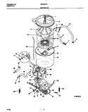 MOTOR / TUB Diagram and Parts List for LWX333PBW0  Frigidaire Washer