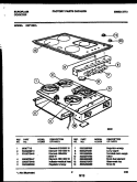 COOKTOP PARTS Diagram and Parts List for RBF136CL  Frigidaire Cooktop