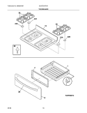 TOP/DRAWER Diagram and Parts List for GLGFZ376FCH  Frigidaire Range
