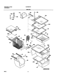 SHELVES Diagram and Parts List for GLRS267ZCB0  Frigidaire Refrigerator