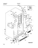 CABINET Diagram and Parts List for FRS23R3AW0  Frigidaire Refrigerator
