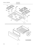 TOP/DRAWER Diagram and Parts List for LGGF3032KWH  Frigidaire Range