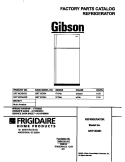 COVER Diagram and Parts List for GRT16CNHW2  Gibson Refrigerator
