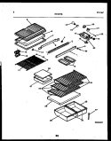 SHELVES AND SUPPORTS Diagram and Parts List for RT21F5YX3A  Gibson Refrigerator