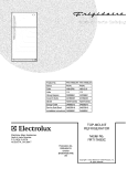 COVER Diagram and Parts List for FRT17HB3CW7  Frigidaire Refrigerator