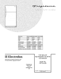 COVER Diagram and Parts List for FRT21IL5DB4  Frigidaire Refrigerator