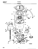 MOTOR / TUB Diagram and Parts List for FWX433RBS4  Frigidaire Washer