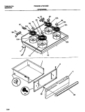 TOP / DRAWER Diagram and Parts List for F04B322BDA  Frigidaire Range