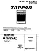 COVER Diagram and Parts List for TGF335CFTA  Tappan Range