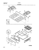 TOP / DRAWER Diagram and Parts List for FGF326ASB  Frigidaire Range
