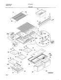 SHELVES Diagram and Parts List for FRT21IQRJW1  Frigidaire Refrigerator