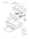MAIN TOP Diagram and Parts List for EW30EC55GW2  Electrolux Cooktop