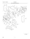 UPPER CABINET / DRUM HEATER Diagram and Parts List for CLCG900FW1  Crosley Washer Dryer Combo