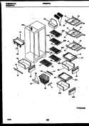 SHELVES AND SUPPORTS Diagram and Parts List for FRS22PRAW2  Frigidaire Refrigerator