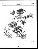 SHELVES AND SUPPORTS Diagram and Parts List for RT185NCW0  Frigidaire Refrigerator