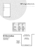 COVER Diagram and Parts List for FRT18KG3DW9  Frigidaire Refrigerator