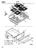 TOP / DRAWER Diagram and Parts List for TGF362BBBA  Tappan Range