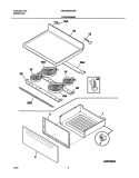 TOP / DRAWER Diagram and Parts List for FEF362MXAWA  Frigidaire Range