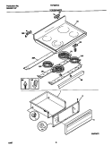 TOP / DRAWER Diagram and Parts List for TEF367CCSE  Tappan Range