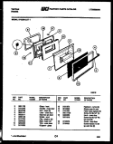 DOOR PARTS Diagram and Parts List for 37-2539-00-01  Tappan Range