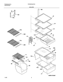 SHELVES Diagram and Parts List for FRS26RLECS0  Frigidaire Refrigerator
