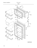 DOOR Diagram and Parts List for FFHT2117LS0  Frigidaire Refrigerator