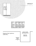 COVER Diagram and Parts List for CRSH237LW0  Frigidaire Refrigerator