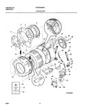 TUB / MOTOR Diagram and Parts List for FWTR445RFS1  Frigidaire Washer