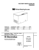 COVER Diagram and Parts List for WFC25M3AW0  Westinghouse Freezer