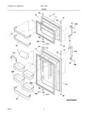 DOOR Diagram and Parts List for GS21HTZDK0  Frigidaire Refrigerator