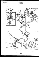 BURNER, MANIFOLD AND GAS CONTROL Diagram and Parts List for FGF333SADA  Frigidaire Range