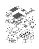 SHELVES, CONTROLS Diagram and Parts List for WRT21NRCD0  Frigidaire Refrigerator