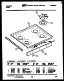 COOKTOP PARTS Diagram and Parts List for GPG38BEL0  Frigidaire Range
