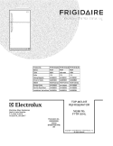 COVER Diagram and Parts List for FFTR1814LM0  Frigidaire Refrigerator