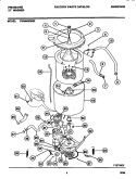 TUBS, HOSES, MOTOR Diagram and Parts List for FWS445RBS0  Frigidaire Washer