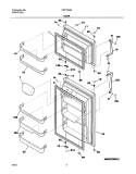 DOOR Diagram and Parts List for FRT18S6AB7  Frigidaire Refrigerator