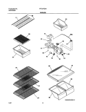SHELVES Diagram and Parts List for FRT21FD3AT2  Frigidaire Refrigerator
