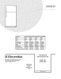 COVER Diagram and Parts List for CRTE183AQ8  Crosley Refrigerator
