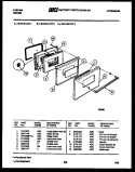DOOR PARTS Diagram and Parts List for 30-3148-00-02  Tappan Range