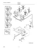 BURNER Diagram and Parts List for FFGF3017LBA  Frigidaire Range