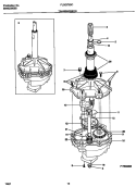 TRANSMISSION Diagram and Parts List for FLSG72GCS6  Frigidaire Washer Dryer Combo