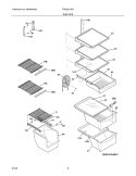 SHELVES Diagram and Parts List for FRS23LH5DSN  Frigidaire Refrigerator