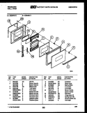 DOOR PARTS Diagram and Parts List for GG94BLW1  Frigidaire Wall Oven
